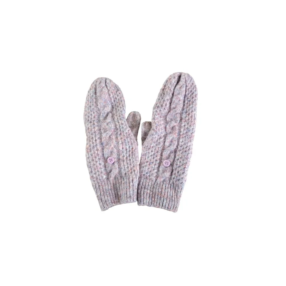 Old‎ Navy pink Cable Knit Flip Top Mittens Fingerless Gloves Multicolor O/S